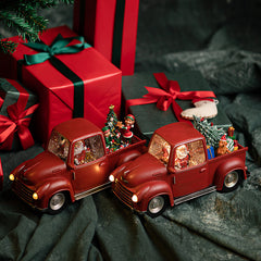 Santa Pick Up Truck Musical Box Chrismas Decor