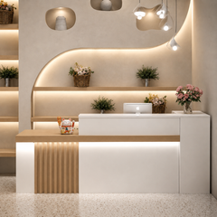 Stylish Modern Reception Desk with LED