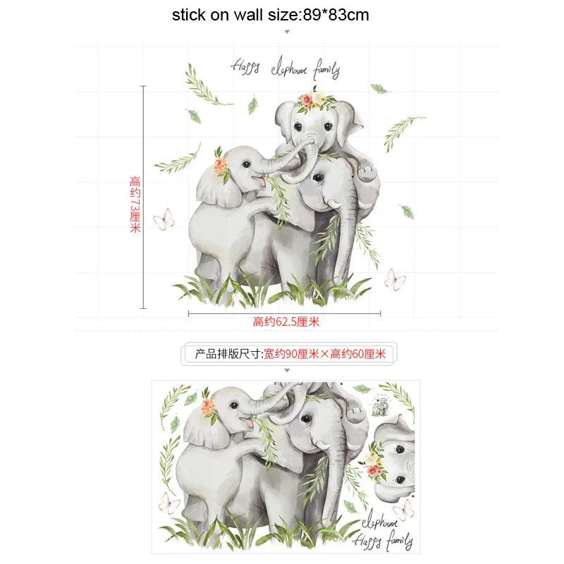 Elephant Familly wall sticker for kids room - Northern Interiors