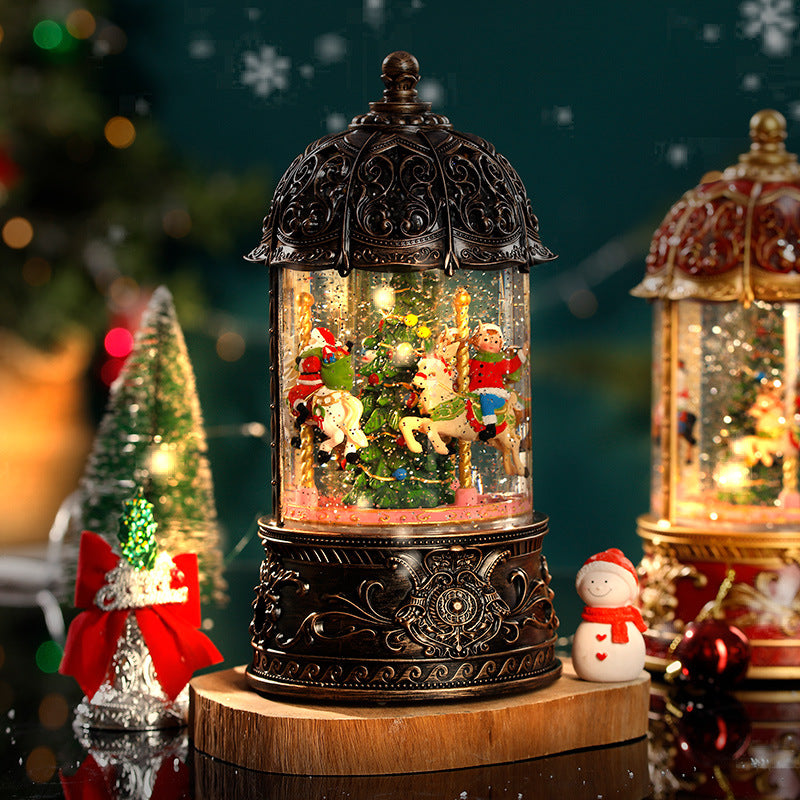 Carousel Snow Dome Lantern Musical Box Chrismas Decor