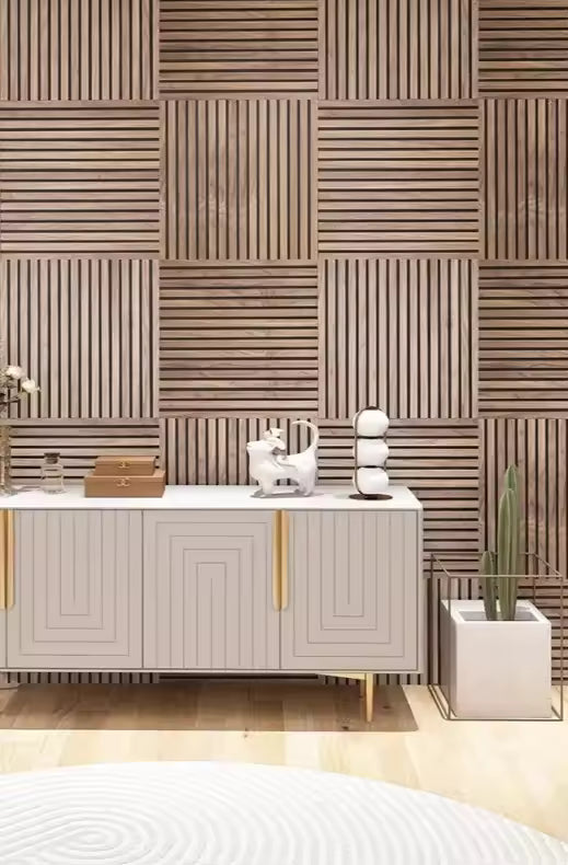Premium Natural Wood Veneer Acoustic Square Wall Panels