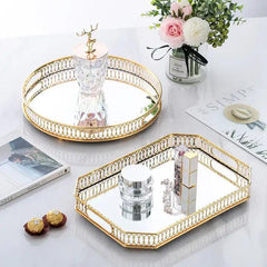 Gold Stainless Steel Mirrored Round Tray - Northern Interiors