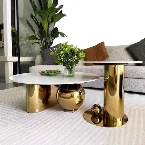 Golden Globe Marble Top Coffee Table - Northern Interiors