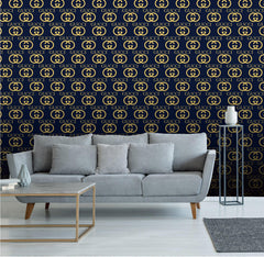 Gucci Logo Navy Waterproof Wallpaper - Northern Interiors