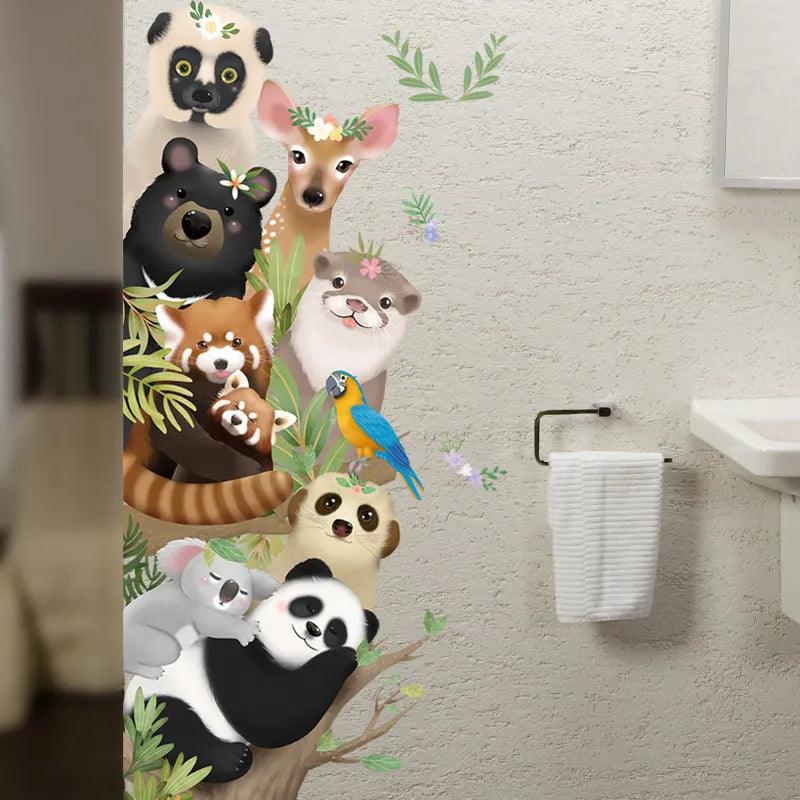 Home Decor Removable Cartoon Panda Kids Room Door or Wall Mural - Northern Interiors