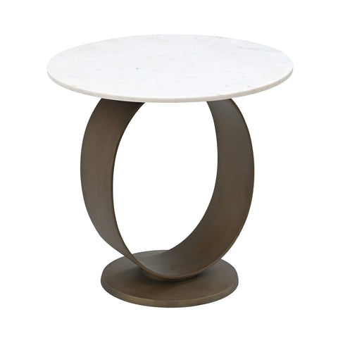 Juno Marble top Brass Side Table - Northern Interiors