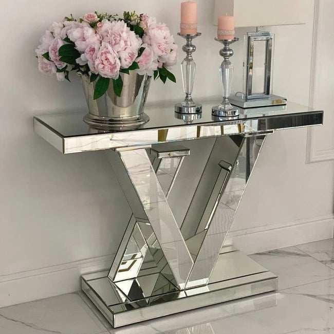 Modern Glamor Mirrored Console