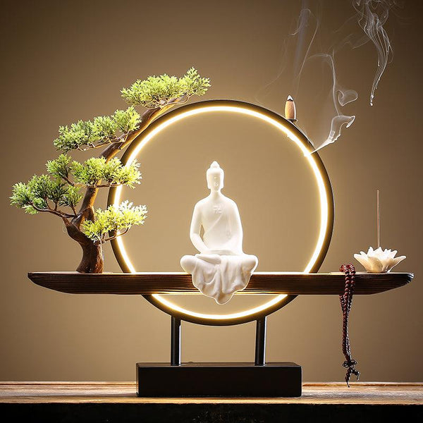 LED Garden of Peace Buddha Incense Burner Table Lamp – Northern