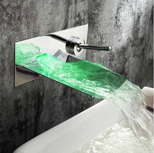 FYEER Wall-mount LED Hydro Powered Bathroom Vanity Faucet