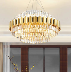 RISETTE Luxury Gold Crystal Chandelier