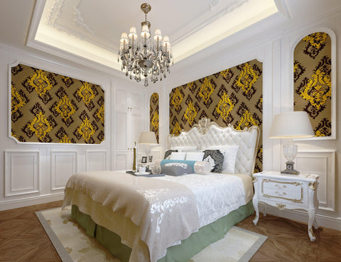 Luxury Classic Gold Brown Pattern Waterproof Wallpaper - Northern Interiors