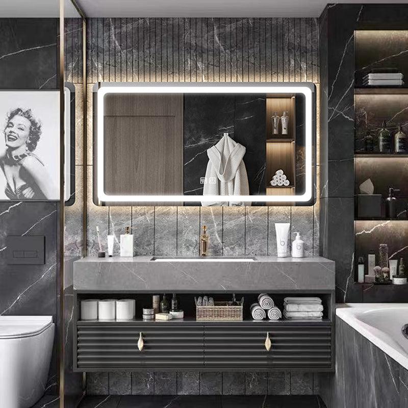 Luxury Double Sink Wall Mount Bathroom Vanity & LED Mirror Cabinet - Northern Interiors