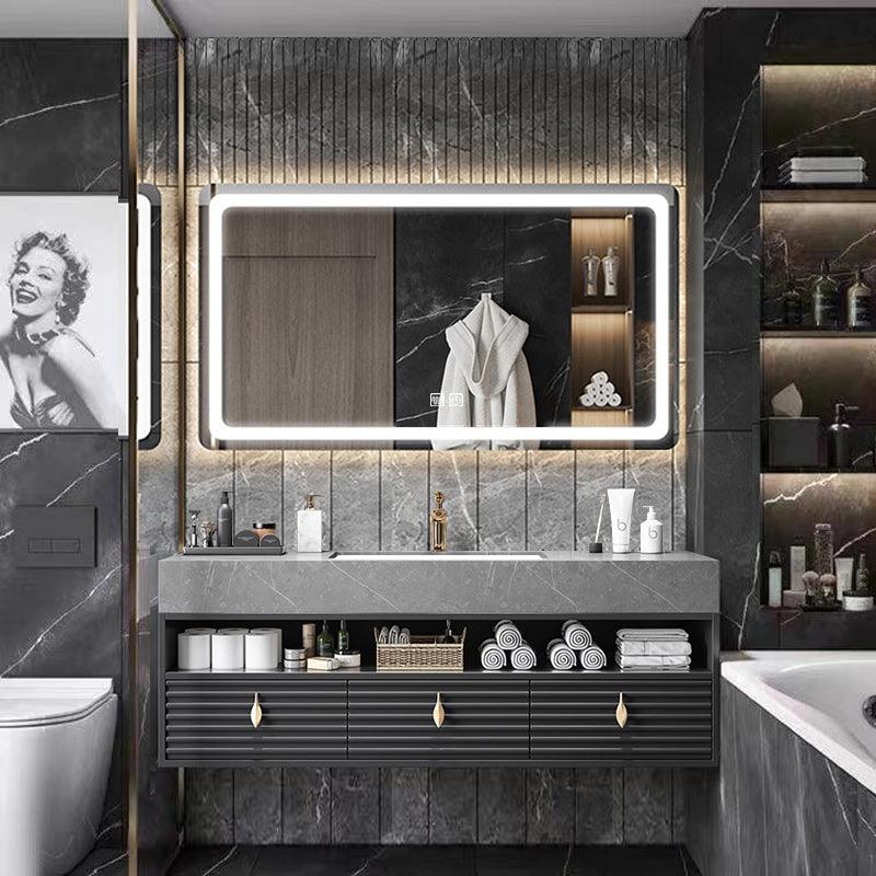 Luxury Double Sink Wall Mount Bathroom Vanity & LED Mirror Cabinet - Northern Interiors