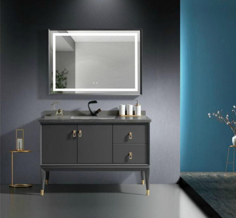 Mason Gray Bathroom Vanity Set with Gold Trim - Northern Interiors