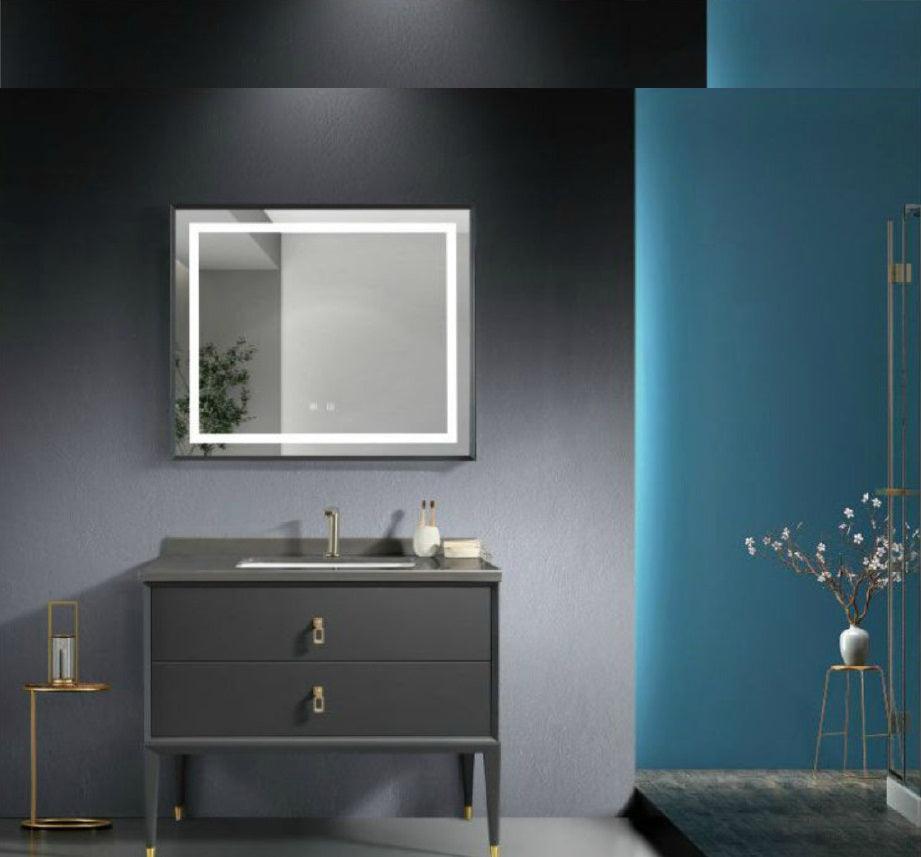 Mason Gray Bathroom Vanity Set with Gold Trim - Northern Interiors