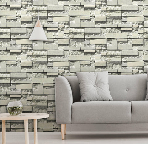 Modern Brick & Stone Pattern 3D Waterproof Wallpaper - Northern Interiors