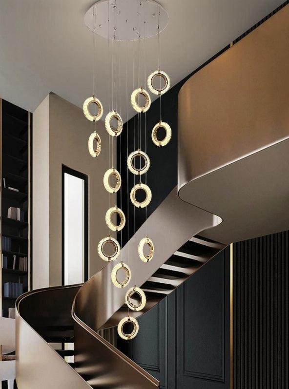 Modern Luxury Gold LED Ring Drop Pendant - Northern Interiors