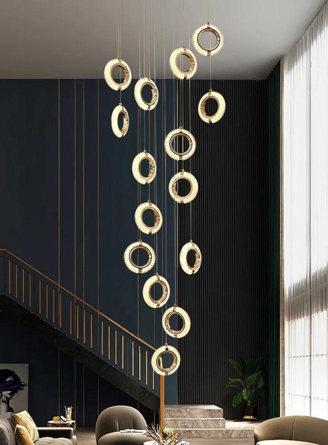 Modern Luxury Gold LED Ring Drop Pendant - Northern Interiors