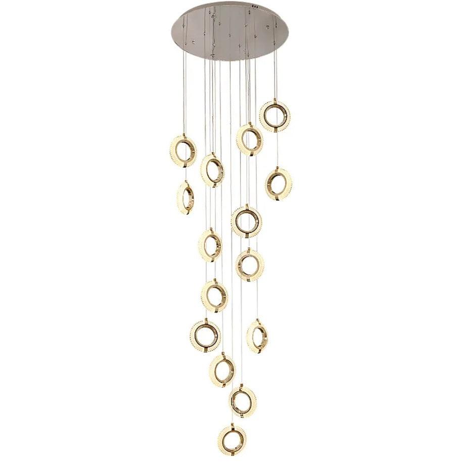 Modern Luxury Gold LED Ring Drop Pendant - Northern Interiors