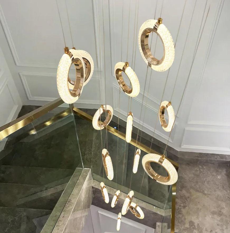 Modern Luxury Gold LED Ring Drop Pendant - Northern Interiors