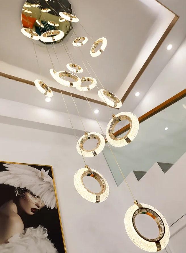 Modern Luxury Gold LED Ring Drop Pendant - Northern Interiors