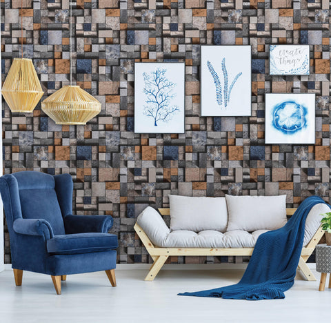Modern Mosaic 3D Waterproof Wallpaper - Northern Interiors