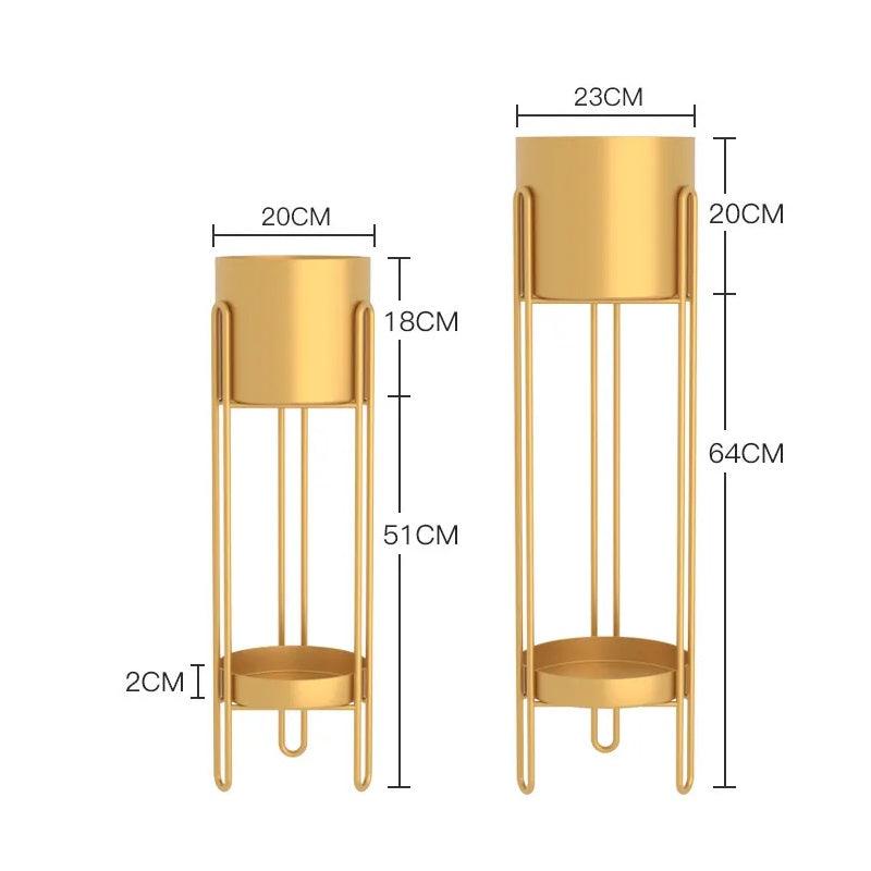 Modern Round Gold Flower Pot Stand - Northern Interiors