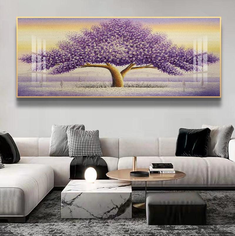 Modern Wall Art Decor Large Purple Tree - Northern Interiors