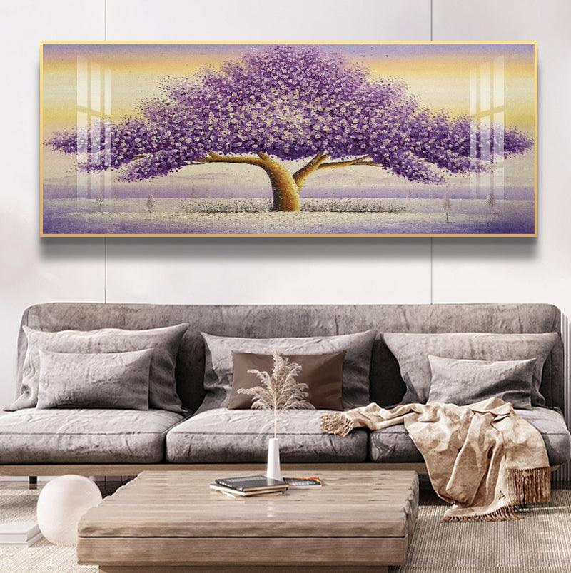 Modern Wall Art Decor Large Purple Tree - Northern Interiors