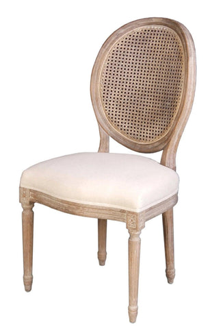 NAPOLEON Dining Chair w Cane Back - Antique Linen - Northern Interiors