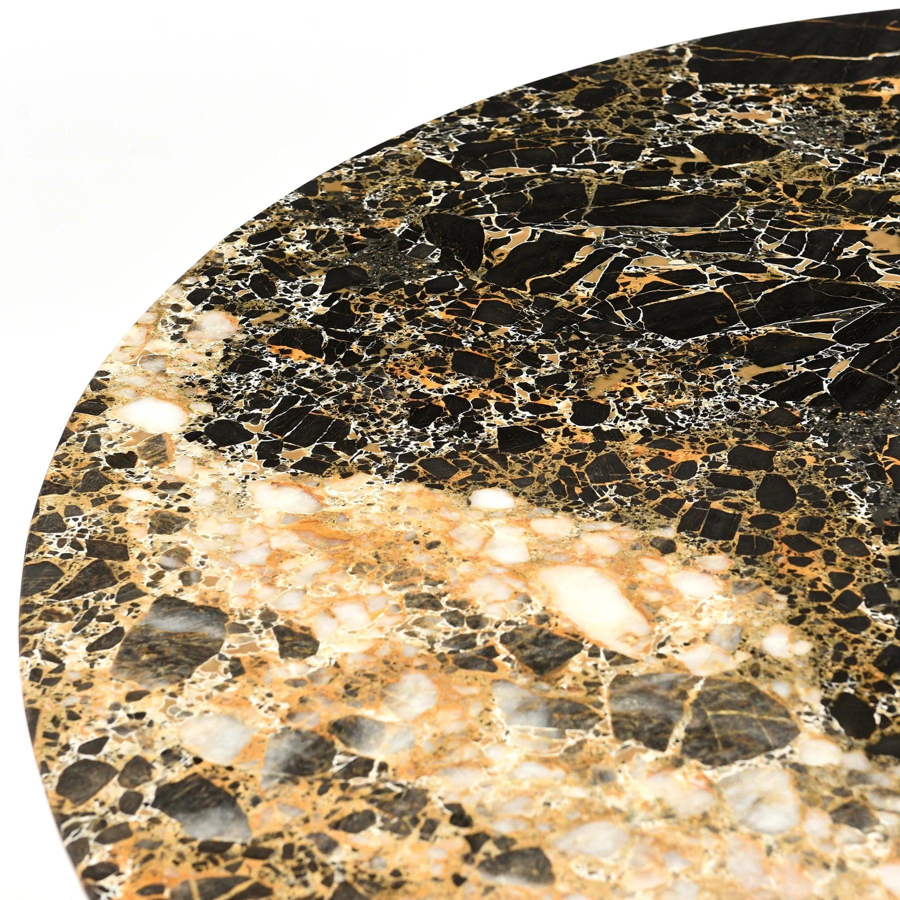 Pandora 4 Person Dining Table - Italian Golden Marble - Northern Interiors