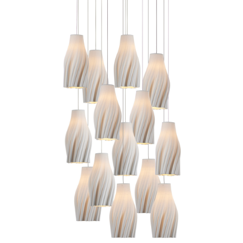 Posh 15-Light Round Multi-Drop Pendant