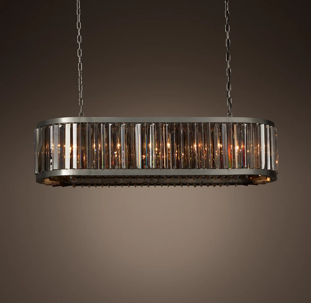 BLACK KAGE Luxury Linear Crystal Chandelier