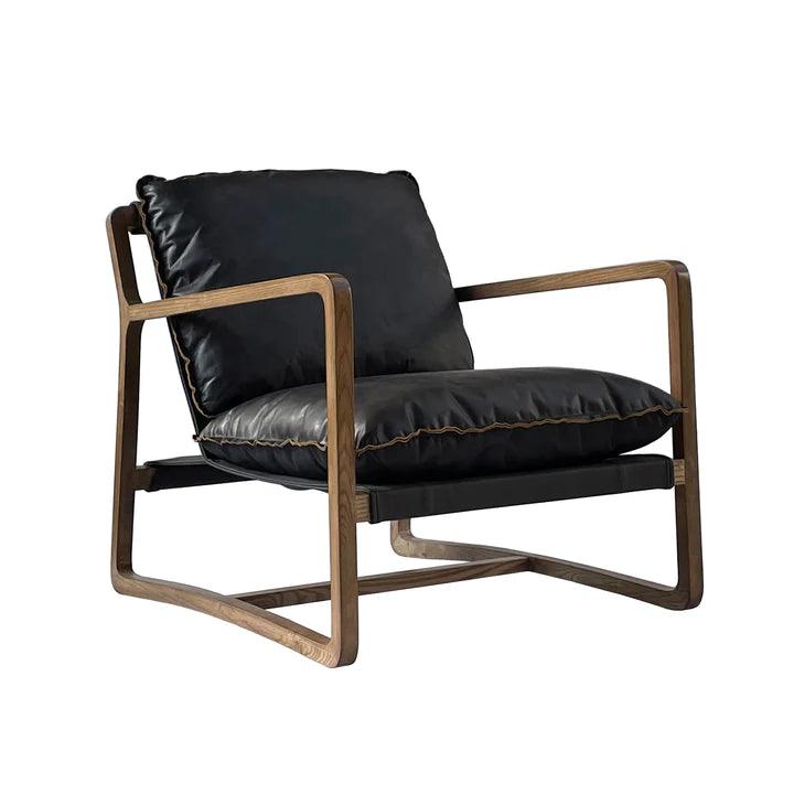 RELAX Black Leather Club Chair - Northern Interiors