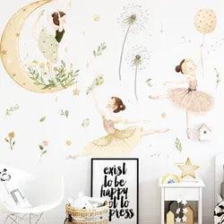 Removable adhesive dance girl vinyl wall stickers for bedroom - Northern Interiors