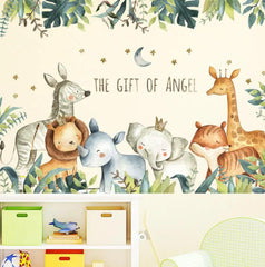 Reusable adhesive cartoon animal room stickers for kids - Northern Interiors