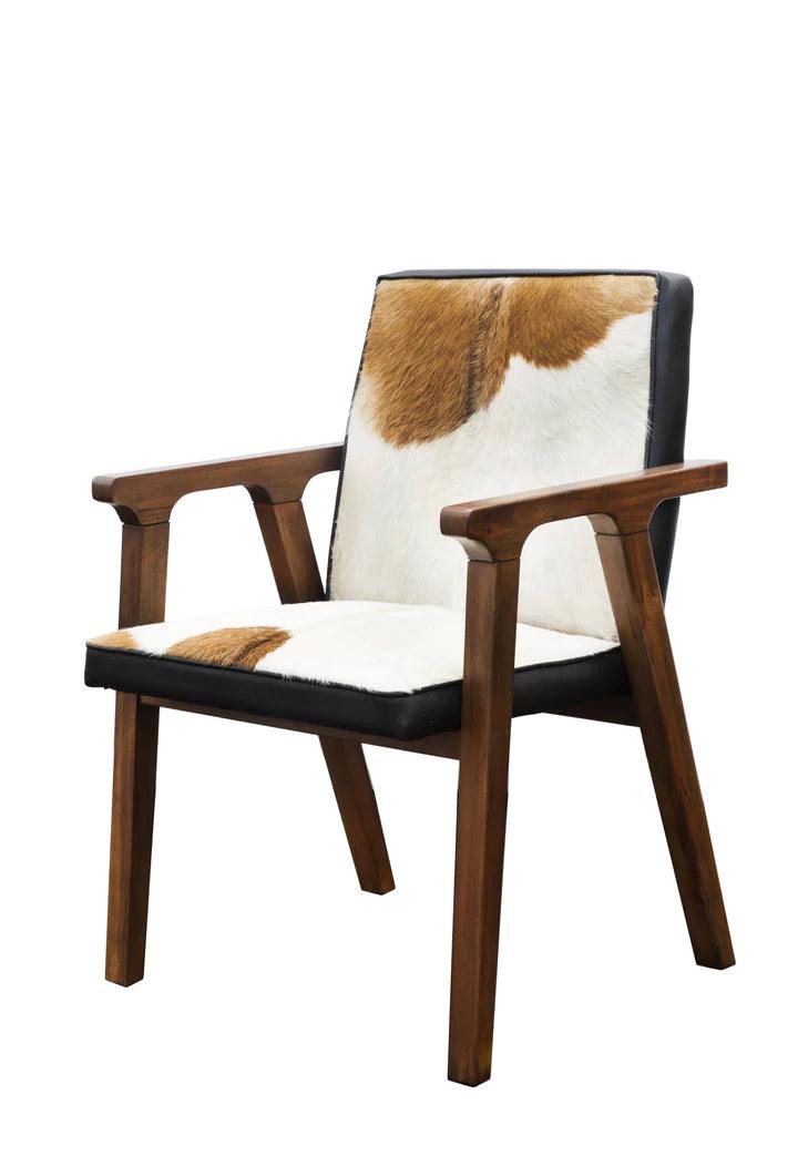 RIO COOL Armchair Cool Brown, Leather / Goat Hair - Northern Interiors