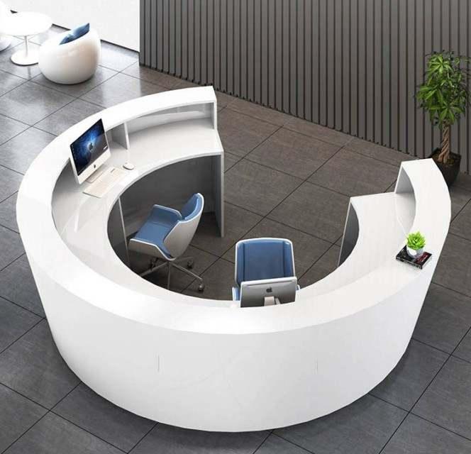 Round Modern Marble Look Reception Desk – Northern Interiors - CA