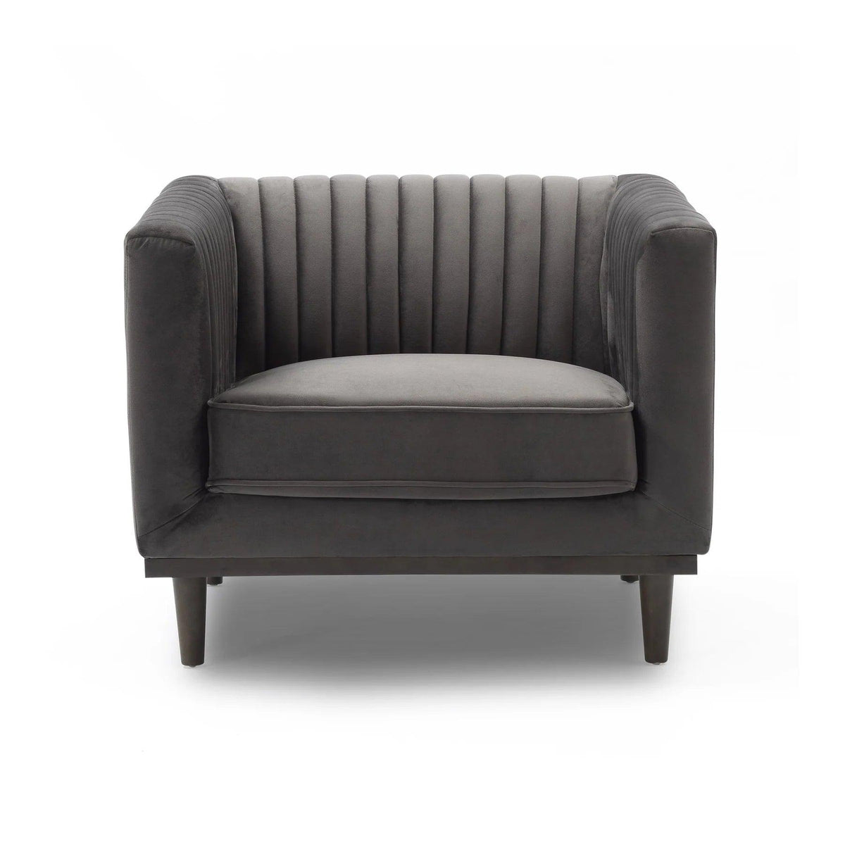 SAGE Forest Green Club Chair - Stone Grey Velvet - Northern Interiors