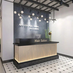 Slat Panel Modern Salon Reception Desk - Northern Interiors