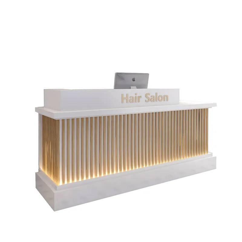 Slat Panel Modern Salon Reception Desk - Northern Interiors