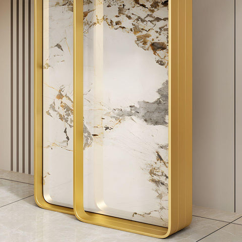 StoneX Gold Stainless steel Marble Console Table - Northern Interiors