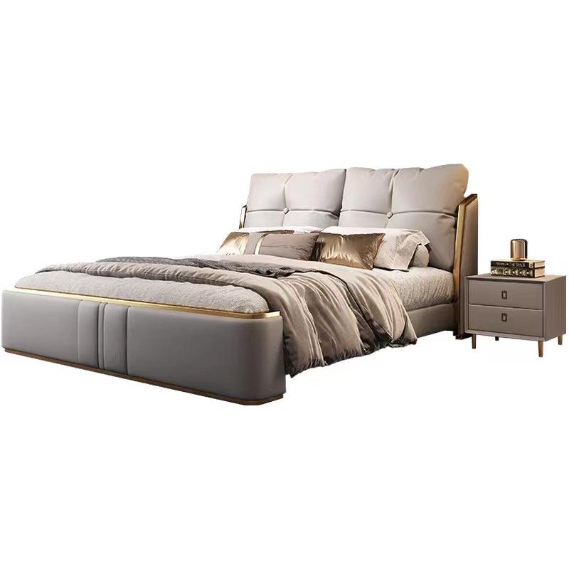 Susan Imitation Leather Luxury Gold Stainless Steel Bed frame - Northern Interiors