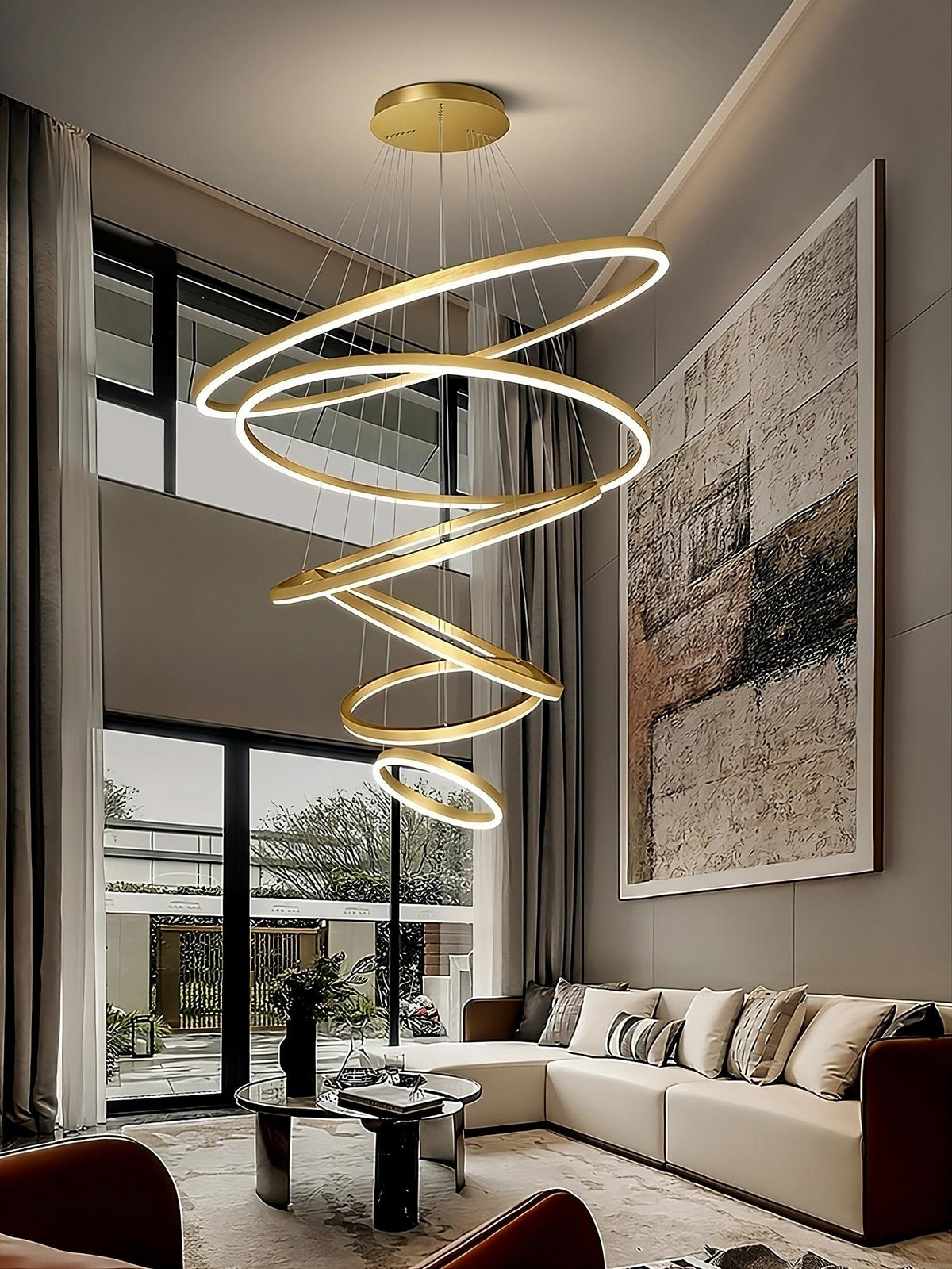 Gold Modern Luxury LED Pendant Chandelier Light