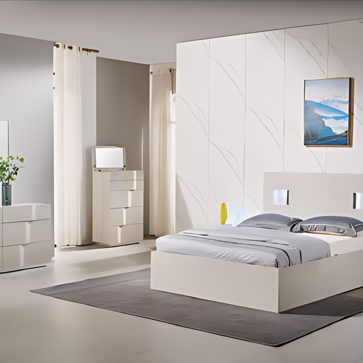 Glory Grey Lift-top Bed Set