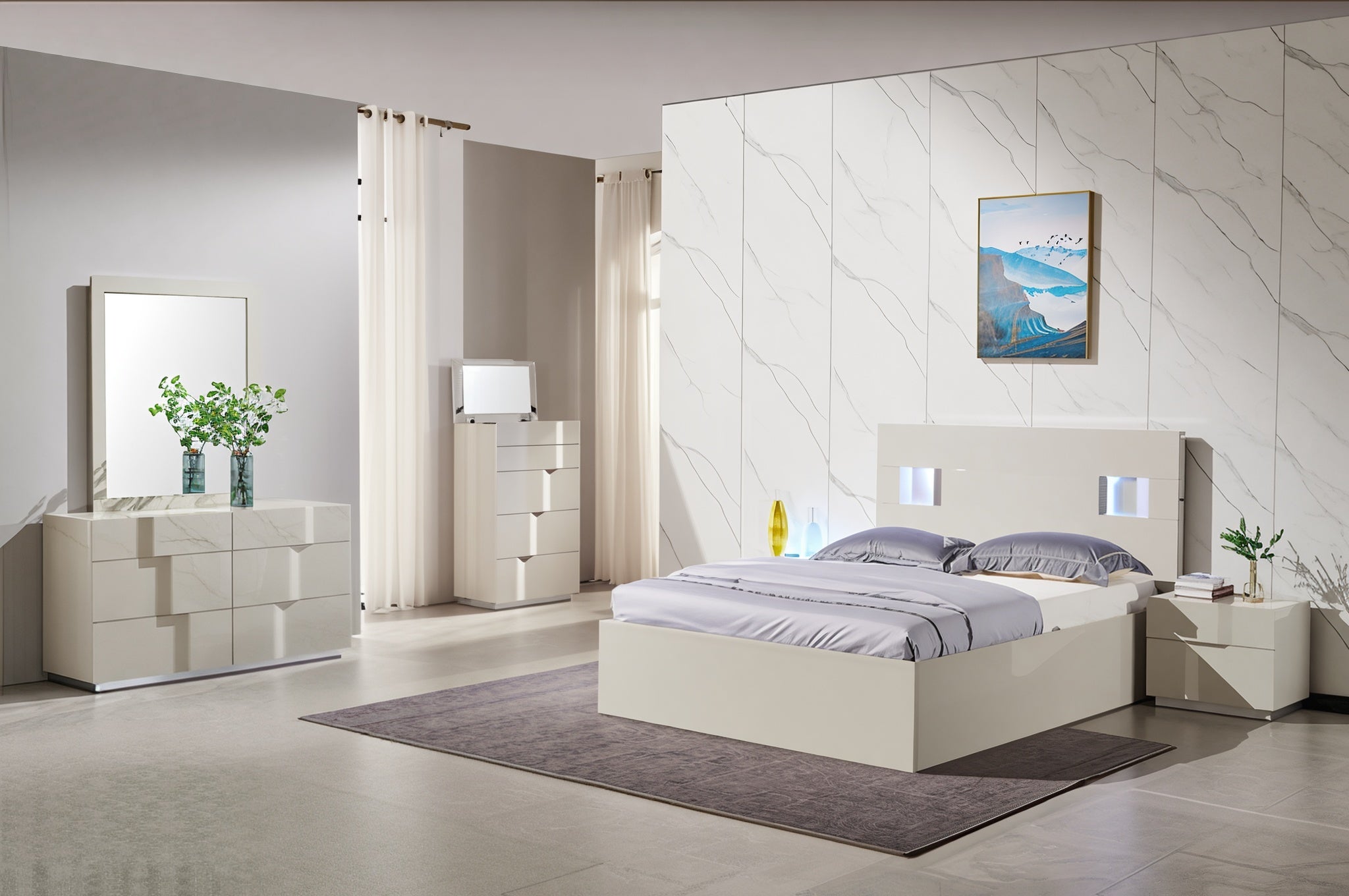 Glory Grey Lift-top Bed Set