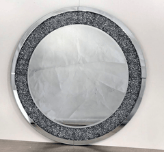 Unique Round Crushed Diamond Crystal Wall Mirror - Northern Interiors