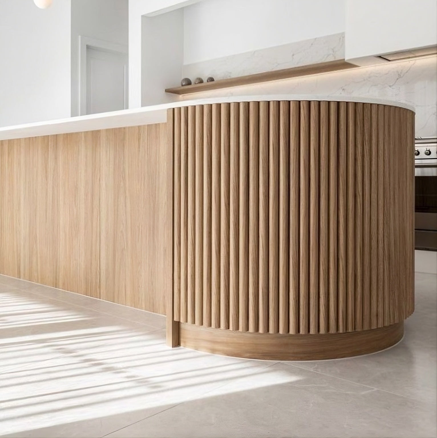 Solid Ash Wood Rounded Flexible Slatwall Panel