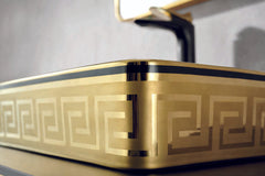 Italian Design Black and Gold Bathroom Vanity 40"
