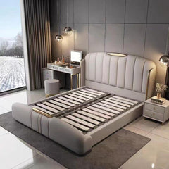 Venice Nights Imitation Leather Luxury Gold Stainless Steel Bed frame - Northern Interiors